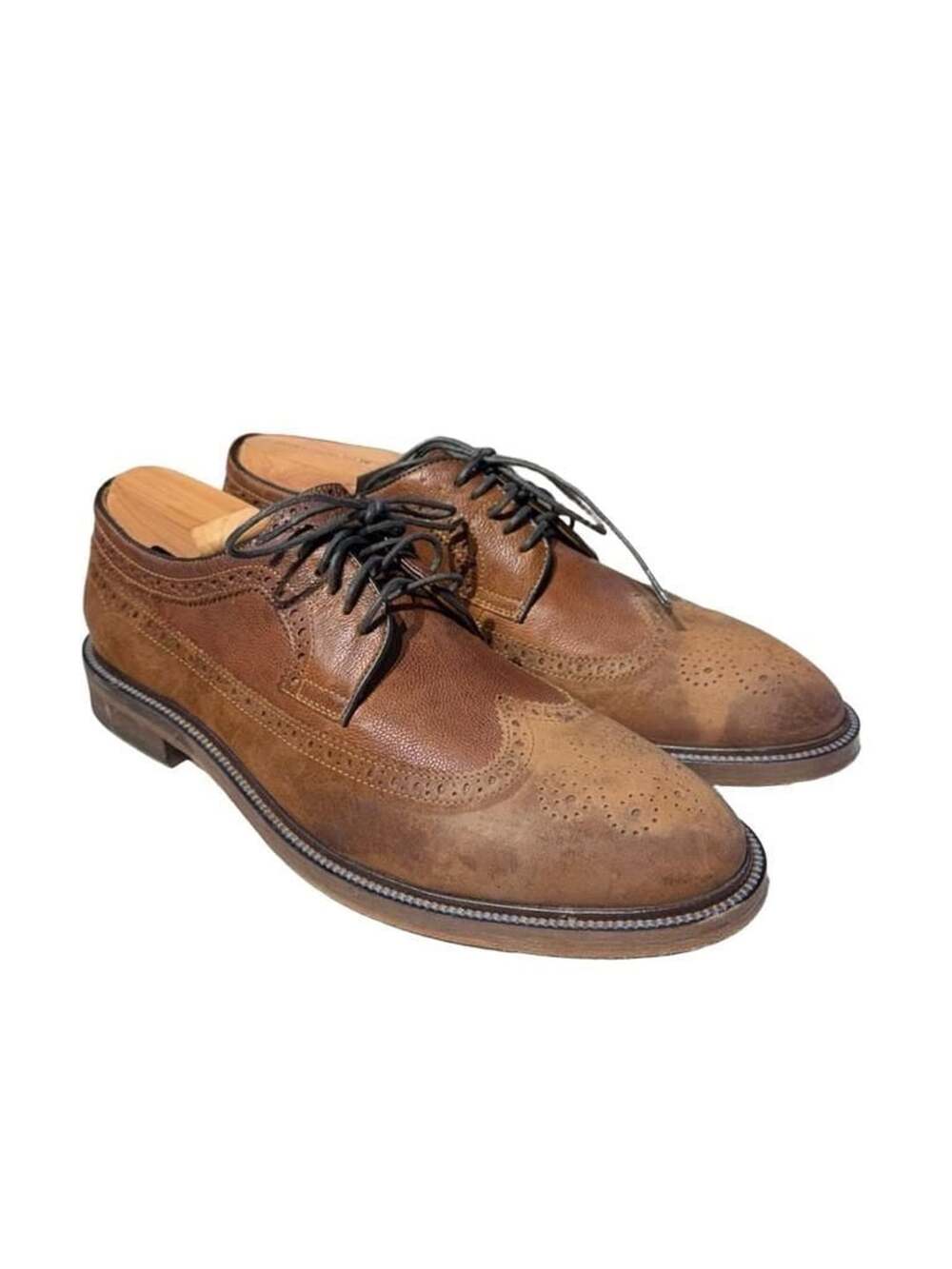 Johnston & Murphy Brown Leather Wingtip Shoes Sz 9